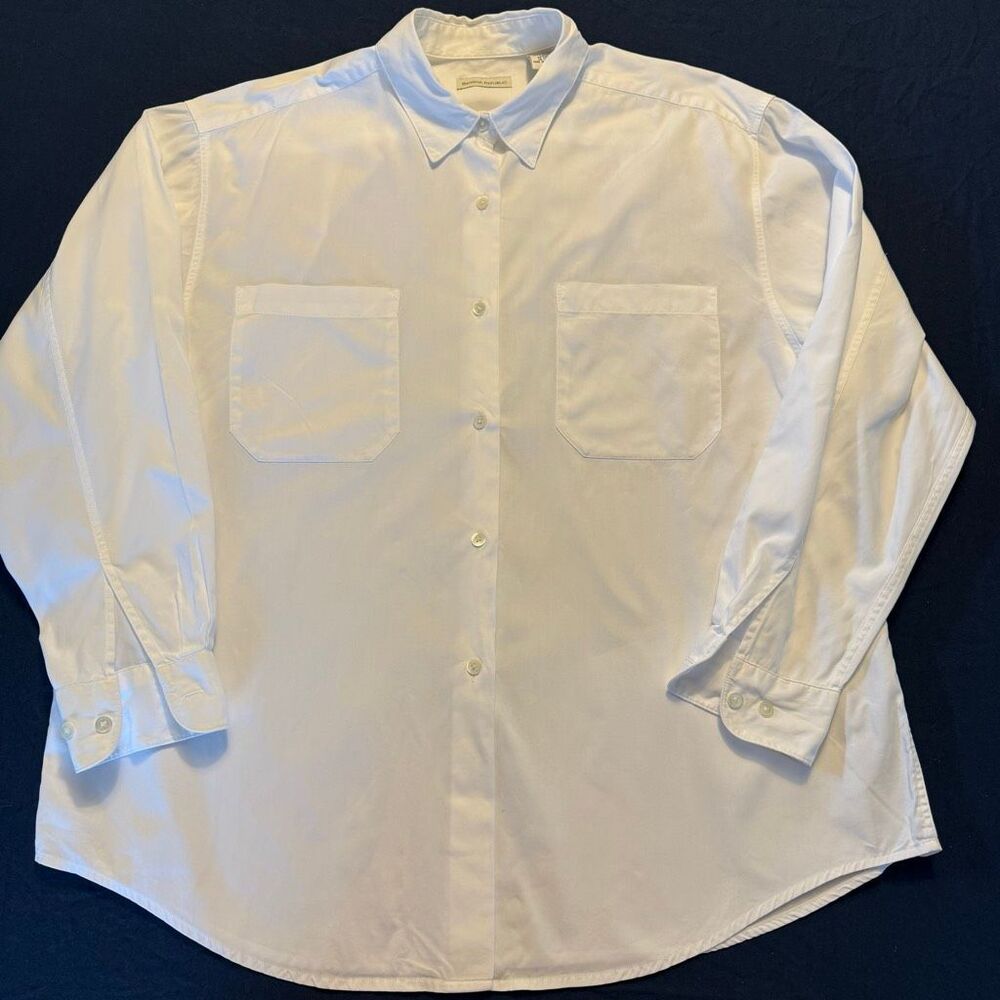 Banana Republic White Button Front Shirt | Men’s Size L | Dual Chest Pockets